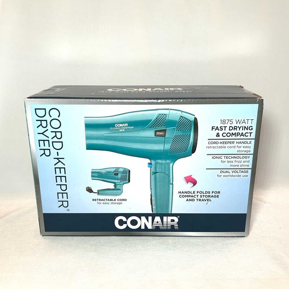 Conair Hair Dryer with Folding Handle and Retractable Cord, 1875W